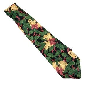 615 Collection Christmas Tie Bells Holly Made in USA Ugly Christmas Sweater